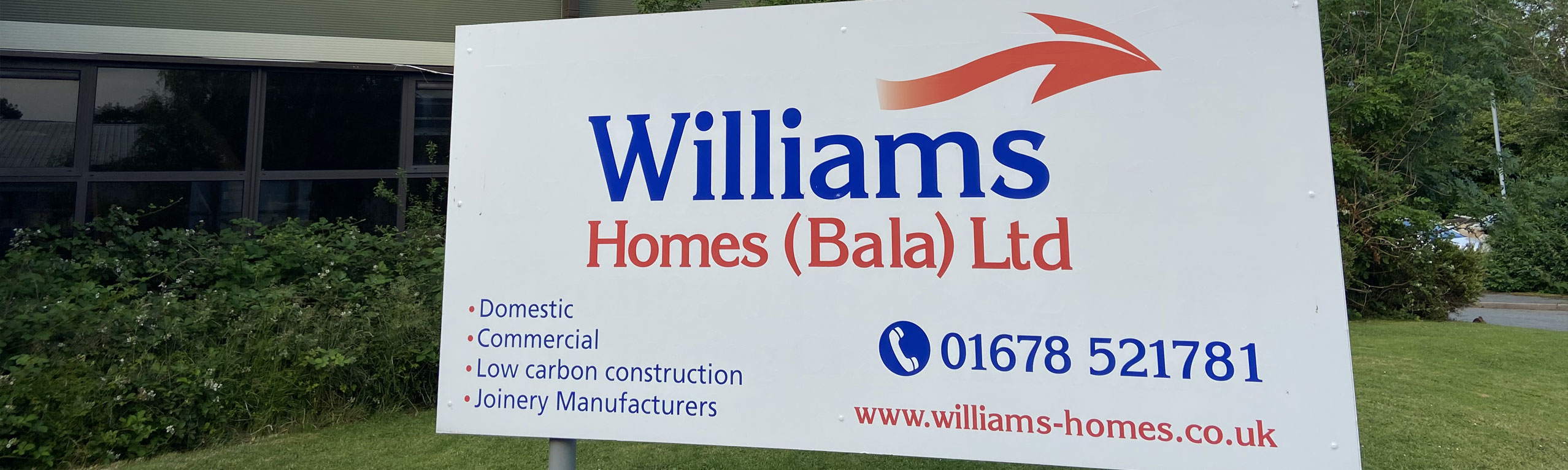 Williams Homes Bala Ltd sign